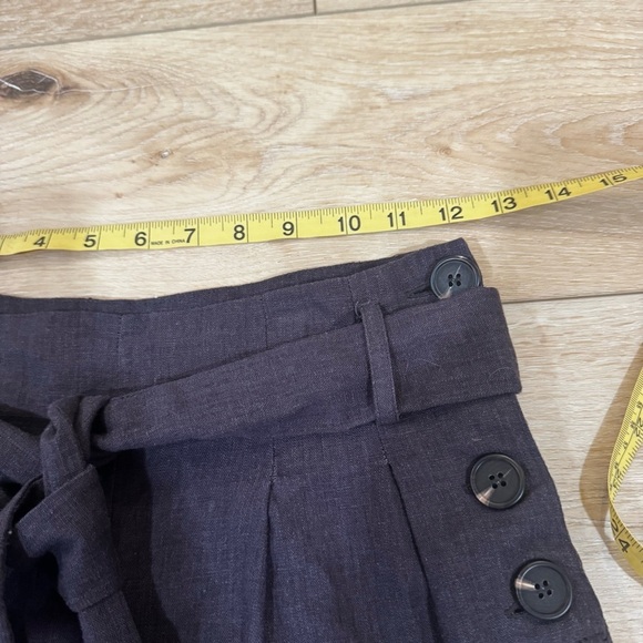 2Bella dark gray dress shorts with belted waist band, side button closure, S. - Picture 5 of 12